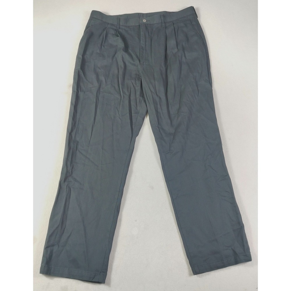 Wrangler Riata Pants Mens 40 Black Pleated Chino Khakis Business Casual 95WB